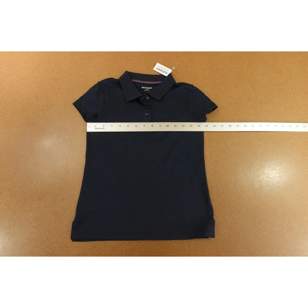 Old Navy Girls Large (10-12) Blue School Uniform Jersey-Knit Polo 2 Pack NWT